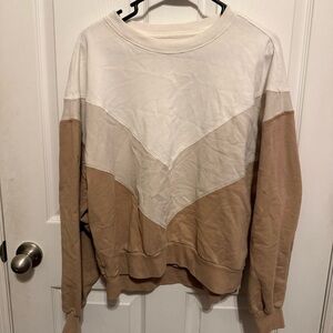 Abercrombie & Fitch Women's Soft A&F Collection Sweater - Tan & White Size XL